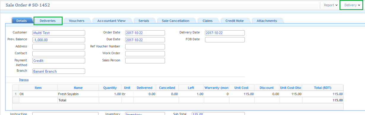 Purchase Delivery Management